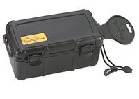 Cigar Caddy 3540 Waterproof Travel Cigar Humidor for 15 Cigars, with One Humidifier Disc Inside, Black Matte