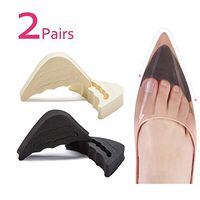 2 Pairs Shoe Inserts Women Too Big Shoe Filler Suitable High Heels Sports Shoes Leather Shoes Women & Men(Black+Beige)