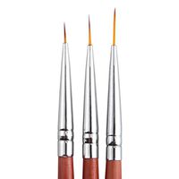 Nail Art Pen,Putars Portable 3Pcs UV Gel Acrylic Nail Art Brush Set Art Builder Painting Pen Design Nail Art Brown