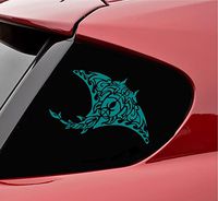 Slap-Art Tribal Stingray Vinyl Decal Sticker (Teal)
