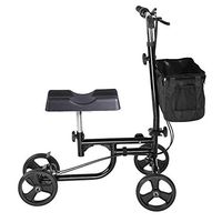 Ampersand Shops 300-lb. Capacity Steerable Knee Leg Cart Walker Roller Mobility Scooter with Dual Brake System Adjustable Height Crutch Alternative