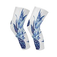 Knee Sleeve Tropical Fruit Pineapplea Full Leg Brace Compression Long Sleeves Pant Socks for Running, Jogging, Sports, Crossfit, Basketball, Joint Pain Relief, Men and Women 1 Pair