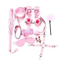 GLUSa 10Pcs Rêštráints Kitwith Soft Plush Leather Hàňscùffs Wrist Hand Cuffs Straps for Couples Jeans Glass (Color : Pink)