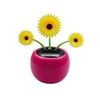 BBFairy Solar Powered Dancing Flower Sunflower Toy - Car Decor Solar Powered Happy Dancing Sunflower Car Dashboard Office Desk Home Decor The Pot Office Desk Display (A)