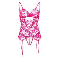 HebeTop Sexy V Neck Lace Spaghetti Strap Black Bodysuit for Women