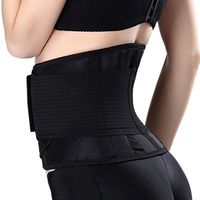 Lumbar Support Belt for Men & Women Waist Trainer Provides Lumbar Support for Fitness and Corrective Posture, Herniated Disc and Scoliosis, Relief Lower Back Pain (Black, Small)