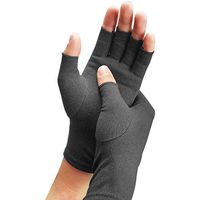 XuangXin Rheumatoid Arthritis Gloves Fingerless,Warmth Therapeutic Compression Gloves for Support & Improve Circulation(2 Pair),Black,L