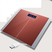 USB rechargeable precision Digital weight bathroom scale，Right Angle Glass Balance Platform,6MM Tempered Glass ( Color : Gold )