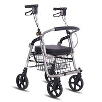III- Medline Rollator Walker with Seat and Wheels, Folding Walker for Seniors with Microban Antimicrobial Protection, Durable Steel Frame Supports Up to 130kg