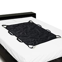 Multipurpose 43” x 36” Positioning Bed Pad with Reinforced Handles by ZHEEYI - Reusable & Washable Patient Sheet for Turning, Lifting & Repositioning - Double-Sided Nylon Fabric, Black