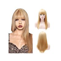 Elevin(TM) Fashion Blonde Long Straight Wig Synthetic Fringe Long Wigs 25 inches