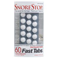 SnoreStop FastTabs 60 Count Anti-Snore Remedy Stop Snoring Tablets Device-Free