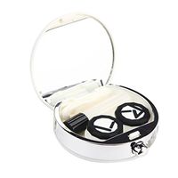 Contact Lens Box, TONSEE Retro Contact Lens Case Travel Kit Holder with Mirror (White)