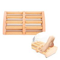Wooden Dual Foot Massager Roller, Relieve Plantar Fasciitis, Stress, Heel, Arch Pain - The Original - Shiatsu Acupressure Relaxation