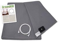 Grounding Brand Flat Full Size Sheet with Earth Connection Cable, 400TC Conductive Mat with Pure Silver Thread for Better Sleep and Healthy Earth Energy, Rich Grey