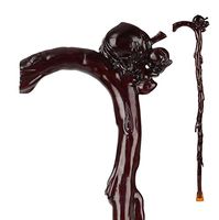 ELIUSI Chinese Style Solid Wood Walking Stick, Natural Wood Canes with Non-Slip Rubber Tip, Handcrafted Wooden Canes for Men & Women,Carve 1_96cm