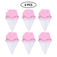 Hair Catcher Washing Machine - Flower Type Floating Lint Hair Catcher Lint Traps for Washing Machines Floating Mesh Bag Hair Filter Net Pouch (Pink)