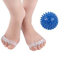 Toe Straightener 2 Pairs,Spacer Cushioning Pinky Corrector Bunion Pads separators Soft Silicone Shoe Stretcher for Women Pain Relief Hammer Overlapping Mallet Toes with Massage Ball