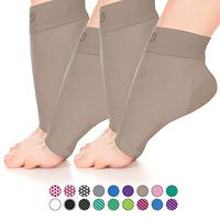 Go2 Plantar Fasciitis Socks|Best Ankle Compression Brace 22-25 mmHg|Arch Support Joint Heel Pain Relief|Foot Sleeves for Women and Men Reduce Swelling|Relieve Achilles Tendonitis(2PSolidNude,M)