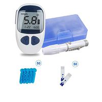 Digital Glucose Meter Kit with Strips and Lancets Handheld Monitor for Home& Travel Use (1 Glucose Monitor+50 Test Strips+50 Lancets)