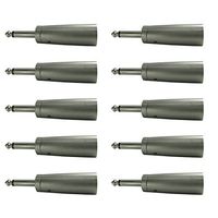 10 Pack: XLR Male to 1/4" (TS) Adapter