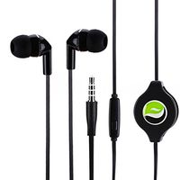 Premium Sound Retractable Headset Earphones Dual Earbuds Mic for Amazon Kindle, DX, Fire, Fire HD 6, HD 7 8 10 - Fire HD 8.9, HD8, HD10, Kids Edition - Kindle Fire HDX, HDX 7, HDX 8.9