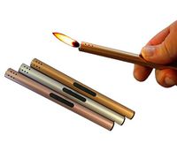 Butane Lighter with real flame for candles, fireplace, stove, BBQ, cigarettes, birthdays, Christmas, kitchen needs. Refillable - Gold – Modern Elegant Design - Rechargeable