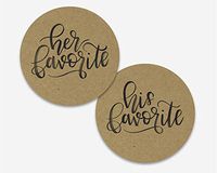 His Favorite & Her Favorite Wedding Stickers, Choose Your Colors, Wedding Favor Stickers (#488-1-BK-KR)