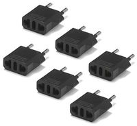 United States to Italy Travel Power Adapter to Connect North American Electrical Plugs to Italian outlets For Cell Phones, Tablets, eReaders, and More (6-Pack, Black)
