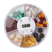 LEANO Automatically Displays Time Smart Pill Bottle Cap Medication Reminder Case Storage Boxes & Organizers