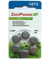 60 ZeniPower Hearing Aid Batteries Size: 675 + Battery Holder Keychain Kit