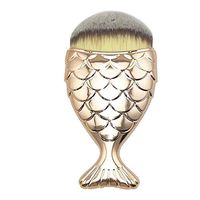 Bolayu Fish Scale Makeup Brush, Fishtail Bottom Brush, Powder Blush, Makeup Cosmetic Brushes (Gold)