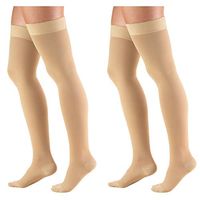 Truform Compression 20-30 mmHg Thigh High Dot Top Stockings Beige, Medium, 2 Count