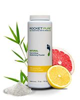 Natural Lemon Foot & Shoe Deodorizing Powder for Athletes. Removes Odor, Stink From Bacteria. Better than Antiperspirant, Insoles, Sneaker Balls. Use on Feet, Socks, Shoes (1-5 oz Bottle)