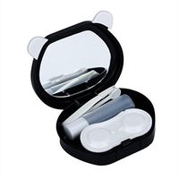 Hot Sale!Elevin(TM)2017 Cute Panda Candy Color Mini Contact Lens Case Box Travel Eyes Care Kit Storage Holder Easy Carry Mirror Container (Black)