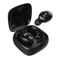 RONSHIN XG12 TWS Bluetooth 5.0 Earphone Stereo Wireless Earbus HiFi Sound Sport Earphones Handsfree Gaming Headset with Mic 1 Pair + Charging Compartment (Black)