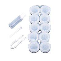 TraveT Contact Lens Cases 12 Packs - Contact Lens Holder with Tweezers and Applicator Included,Transparent Color