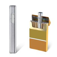 JOUGE USB Mini Lighters Rechargeable Eletric Cigarette Lighter Flameless Windproof Lightweight Coil Slim Lighter (Silver 1)