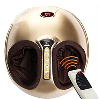 CHNG Electric Shiatsu Foot Massager Far Infrared Heating Kneading Air Compression Reflexology Massage Device Home Relaxation,Gold