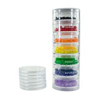 GMS Large 7 Day Stack-able Pill Organizer Case for Medication, Vitamins, and Supplements with 7 Lids - One for Each Portable and Removable Container (Clear)