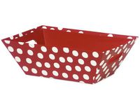 Pack Of 6, Polka Dot Red Large Beveled Print Market Trays 7-1/2 X 9-7/8 X 3-1/2"