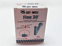 GET•WELL Fine 30g Universal Twist Lancets - Made in Canada ! Unique Quad Bevel Tip Offers Quick Healing & Less Pain ! (1)