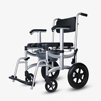 GYZ Bedside Elderly Commode Chair, Aluminum Alloy Wheelchair with Wheels Foldable Waterproof Mobile Home Pregnant Women Adult Toilet seat Chair Bearing high Toilet Safety Frame (Color : A)