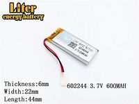 3.7V600 mAh 602244 Lithium Polymer Ion Rechargeable Battery Lithium Polymer Li-Po Battery for MP4 GPS MP3 Bluetooth Stereo DIY Gift