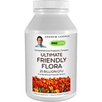 Andrew Lessman Ultimate Friendly Flora Probiotic 180 Capsules - 25 Billion CFU, Comprehensive Blend of Five Probiotic Strains, Powerful Immune and Digestive Support. Probiotics for Women or Men