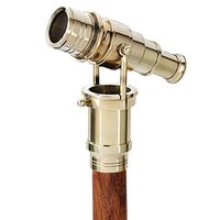 ONE Handmade Brass Telescope Handle Walking Cane Walking Stick 37 x 6 x 2 Inches Golden/Brown