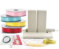 Bowdabra Gift Bow Making Machine Bundle with 4 Spools Satin Ribbon, Gold & Silver Bow Wire, Craft Gift Bows, Decorations, Hair Bows, Party Favors, Pew Bows & Corsages…