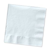 White, Beverage Napkin, 3 Ply, 50 ct