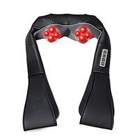 Neck and Shoulder Back Massagers - Heat Deep Kneading Tissue Massage for Muscles Pain Relief Relax,Use in Office, Car and Home,Relaxation Gifts for Men,Women(Black）