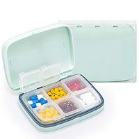 Portable Pill Organizer, Elekin Pill Box Home Supplement Case Pill Dispenser 6 Compartments Travel Pill Organizer Daily Pill Case